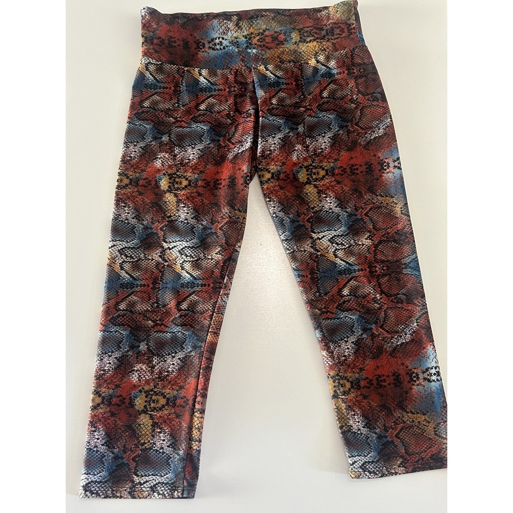Onzie Women's High Rise Leggings S/M Multicolor Snakeskin Reptile Yoga Pants